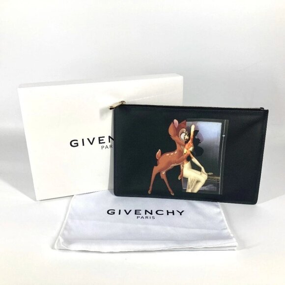 GIVENCHY Disney collaboration DISNEY Bambi pouch bag Clutch bag PVC Black